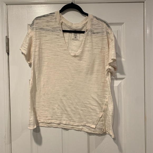 Free People We The Free Notch Neck Short Sleeve T-shirt - Picture 1 of 4